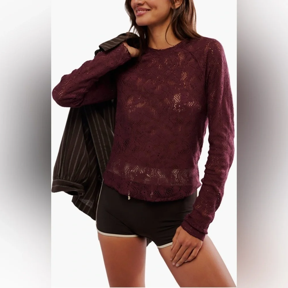 Free People NWT In the Meadow Lace Semi-Sheer cotton blend - S, M